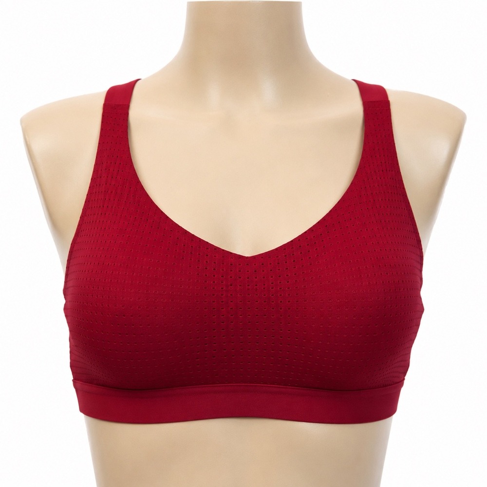 Victoria's Secret VSX Red Mesh Crossback Padded Sports Bra 34DD